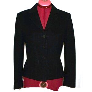 Petite Sophisticate Black Wool/Cashmere Blazer – Size 2